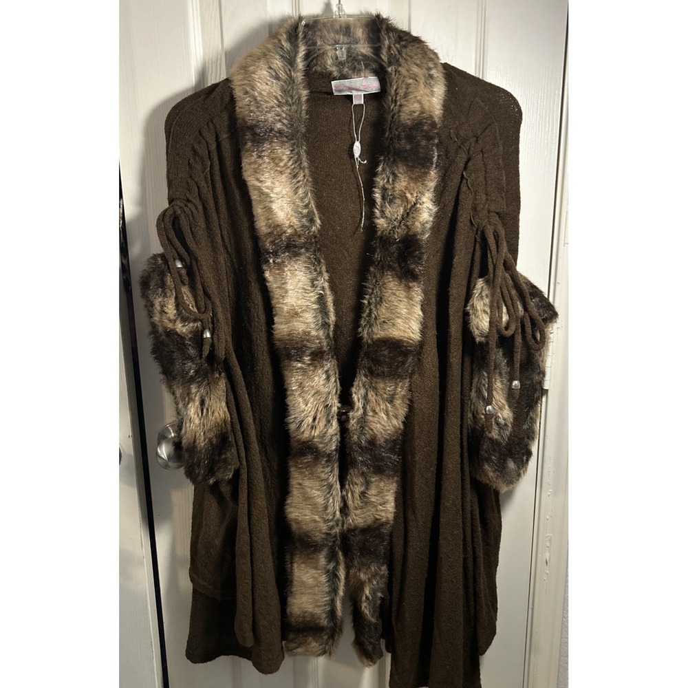 Pretty Angel Sweater Cardigan Duster L/XL boho Whimsygoth Y2K Linen, Wool